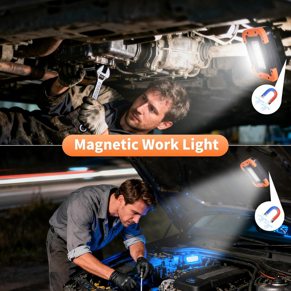 8 Pack Rechargeable LED Work Light 500LM Magnetic Base R20891