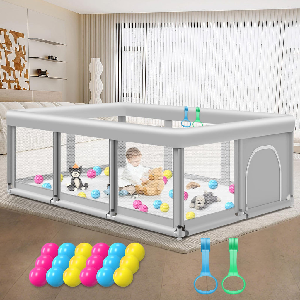 Large Baby Playpen with Soft Breathable Mesh Z316