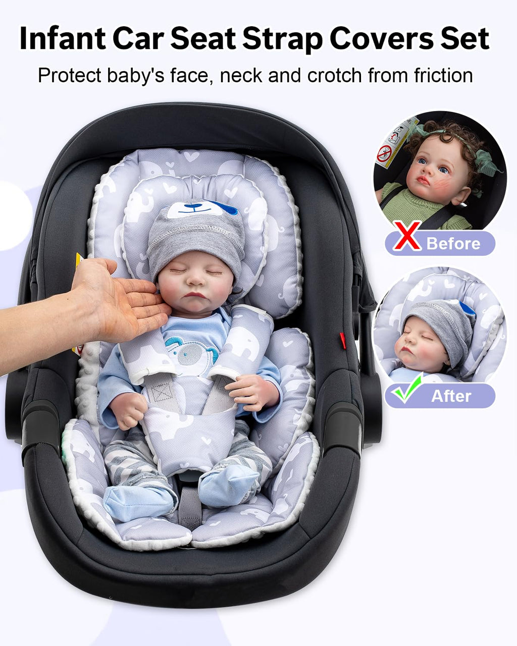 Infant Car Seat Insert with Headrest F9748