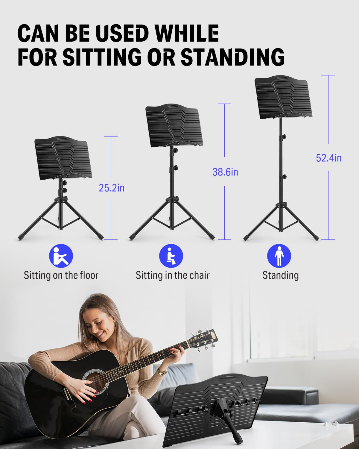 Sheet Music Stand with Light & Carrying Bag B193