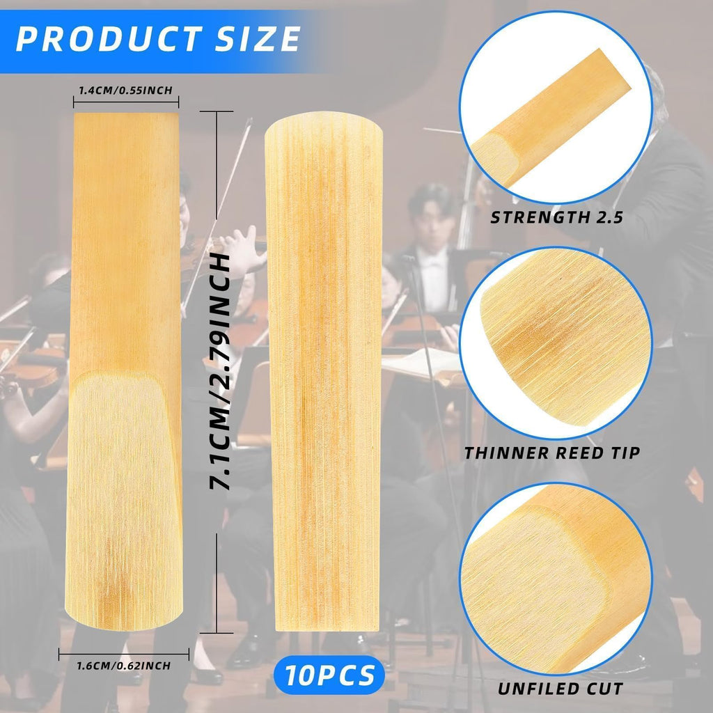 10 Pack Alto Saxophone Reeds 2.5 Strength Y4713