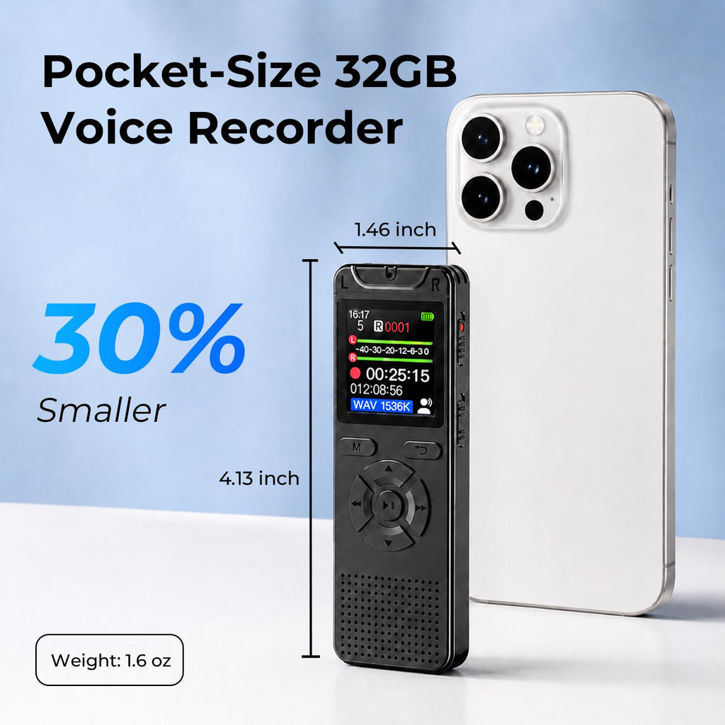 32GB Digital Voice Recorder with Playback F590037
