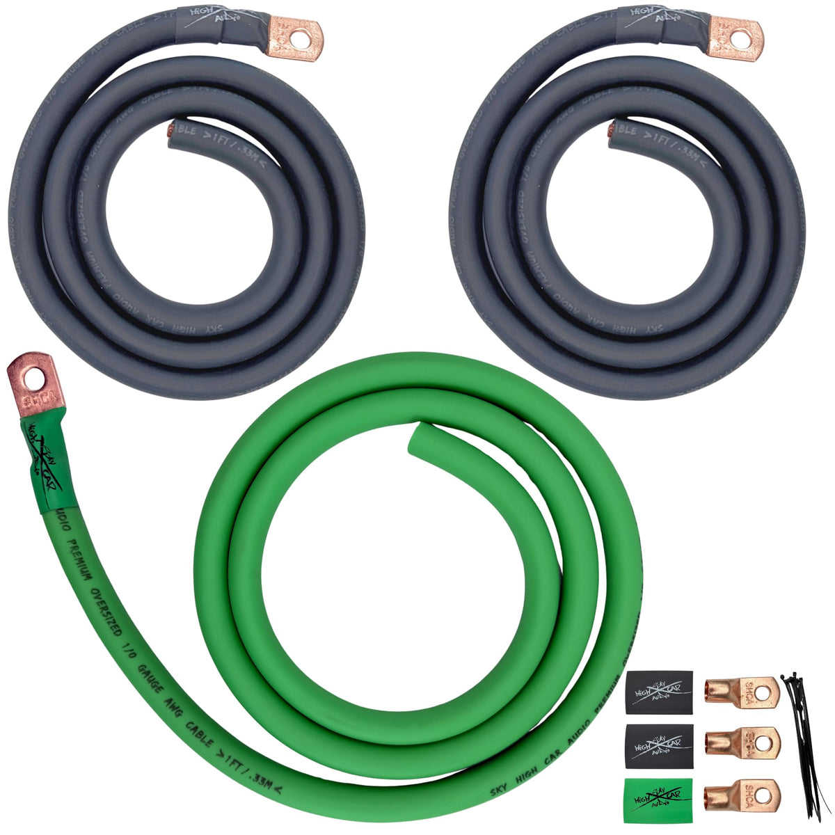 Oversized 1/0 Gauge AWG Electrical Wiring Kit M31206