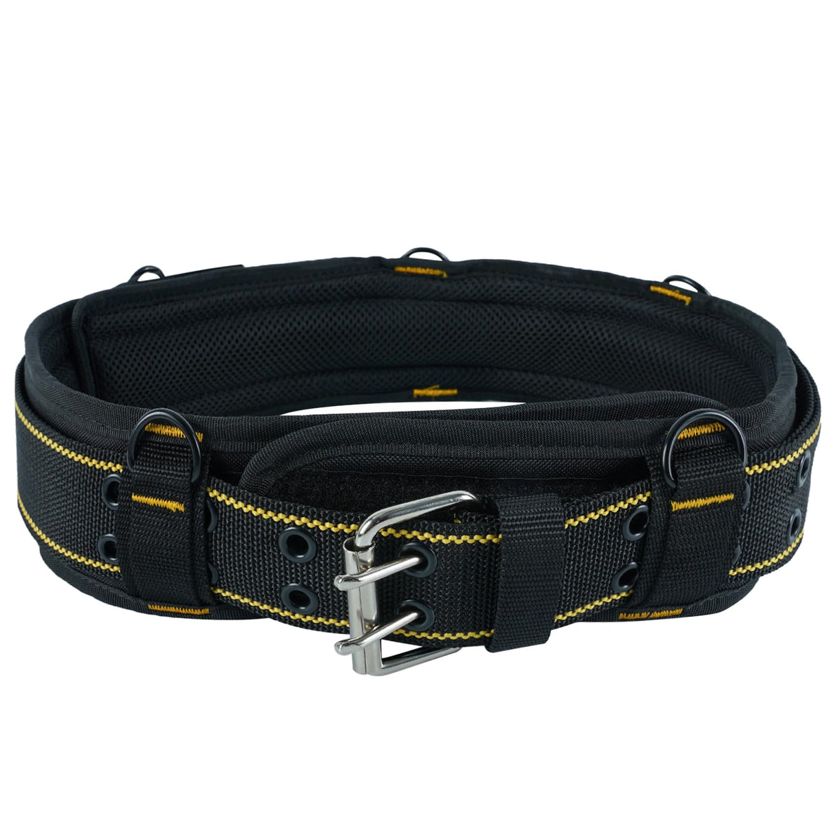 2-Inch Padded Tool Belt with 4 D-Rings Heavy Duty Double Metal Roller Buckle Y477440
