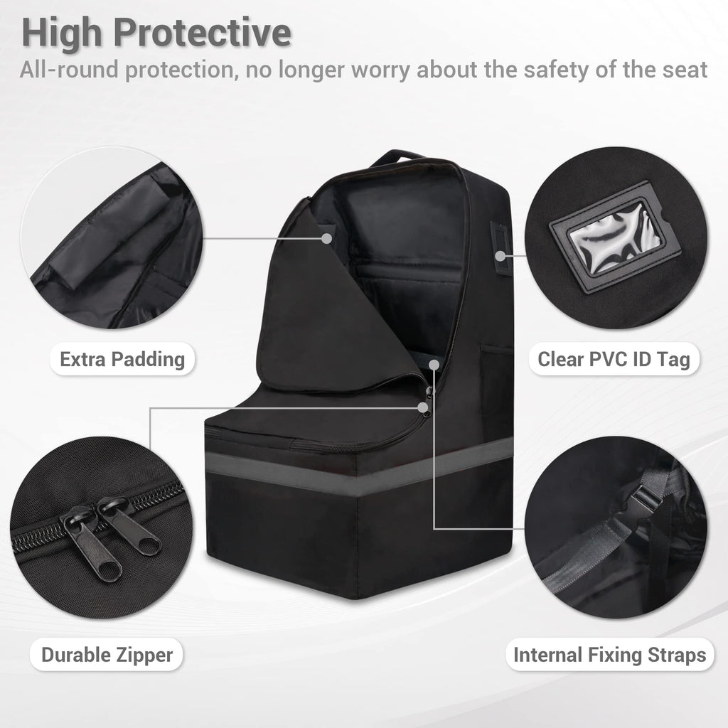 Padded Gray Car Seat Travel Bag X8855