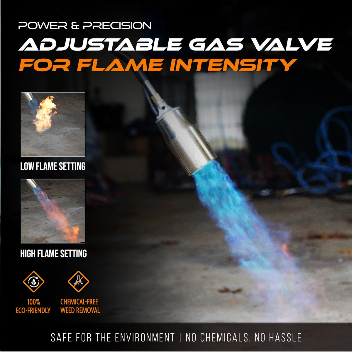 Propane Torch Weed Burner with 13 ft Hose, Adjustable 2,200,000 BTU Self Igniting J593
