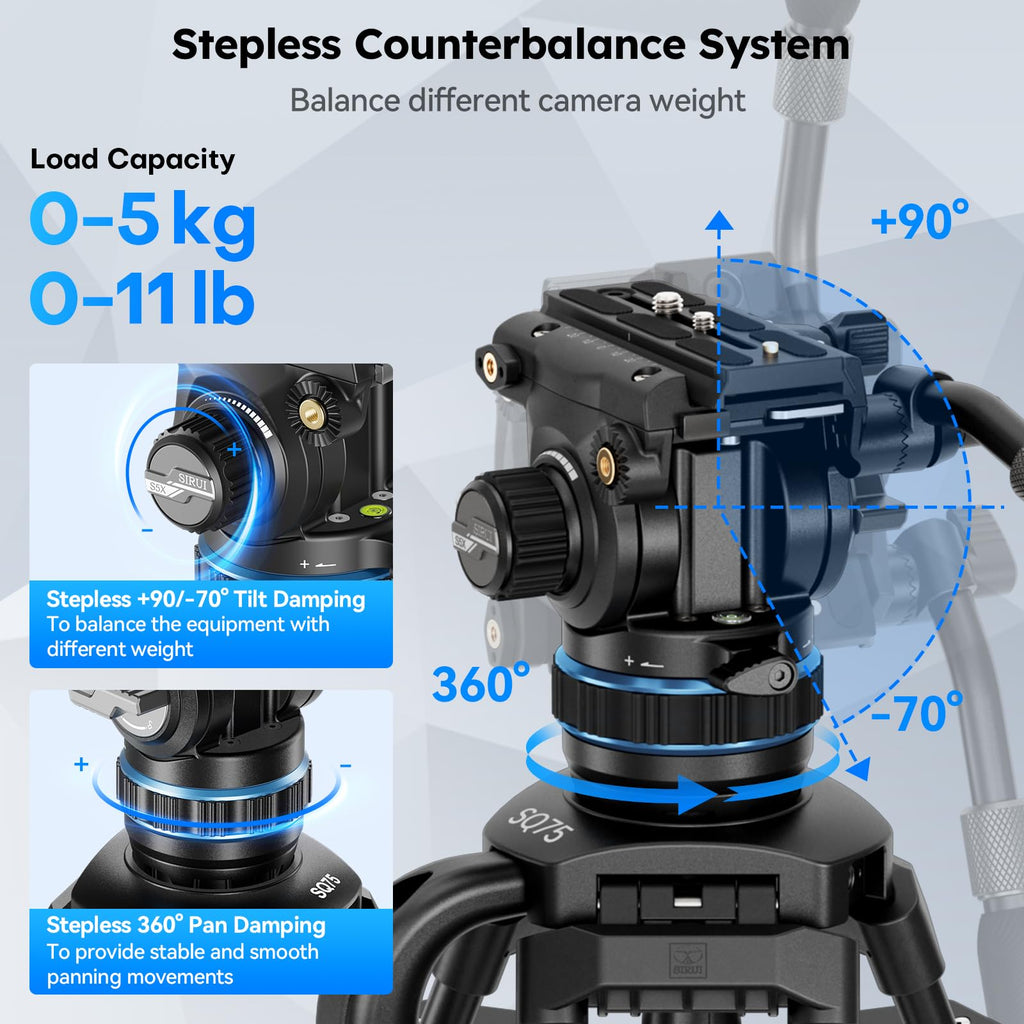 Carbon Fiber Video Tripod with Fluid Head V721