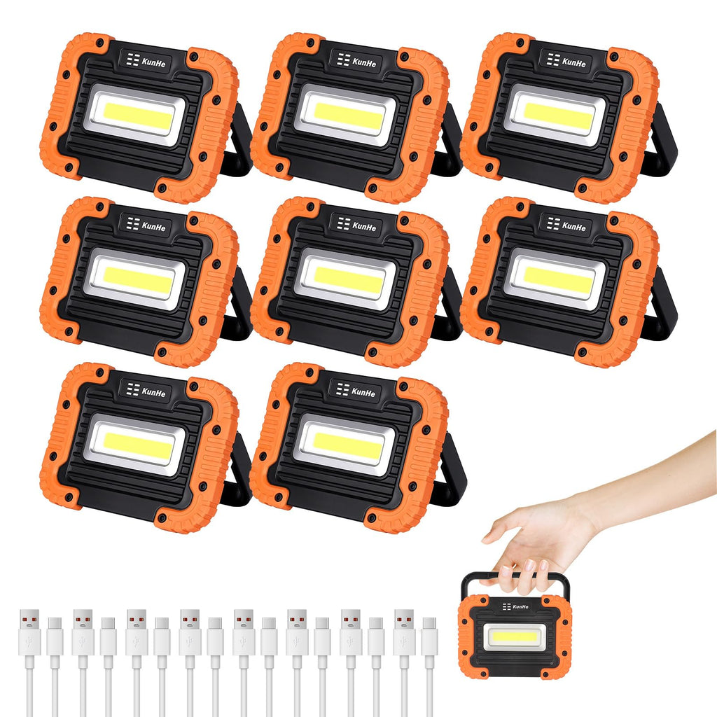 8 Pack Rechargeable LED Work Light 500LM Magnetic Base R20891