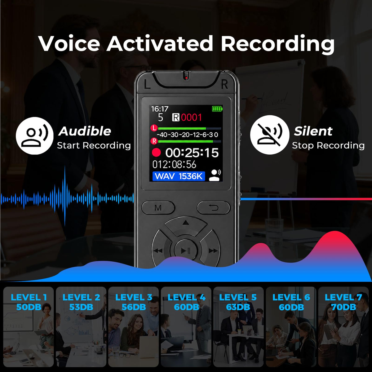 32GB Digital Voice Recorder with Playback F590037