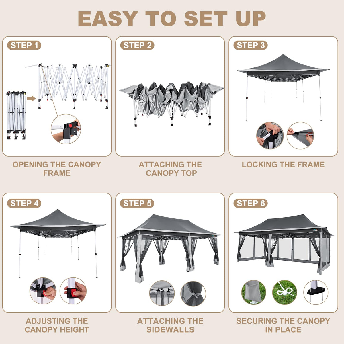 12x20 Pop Up Gazebo with Mosquito Netting N906475