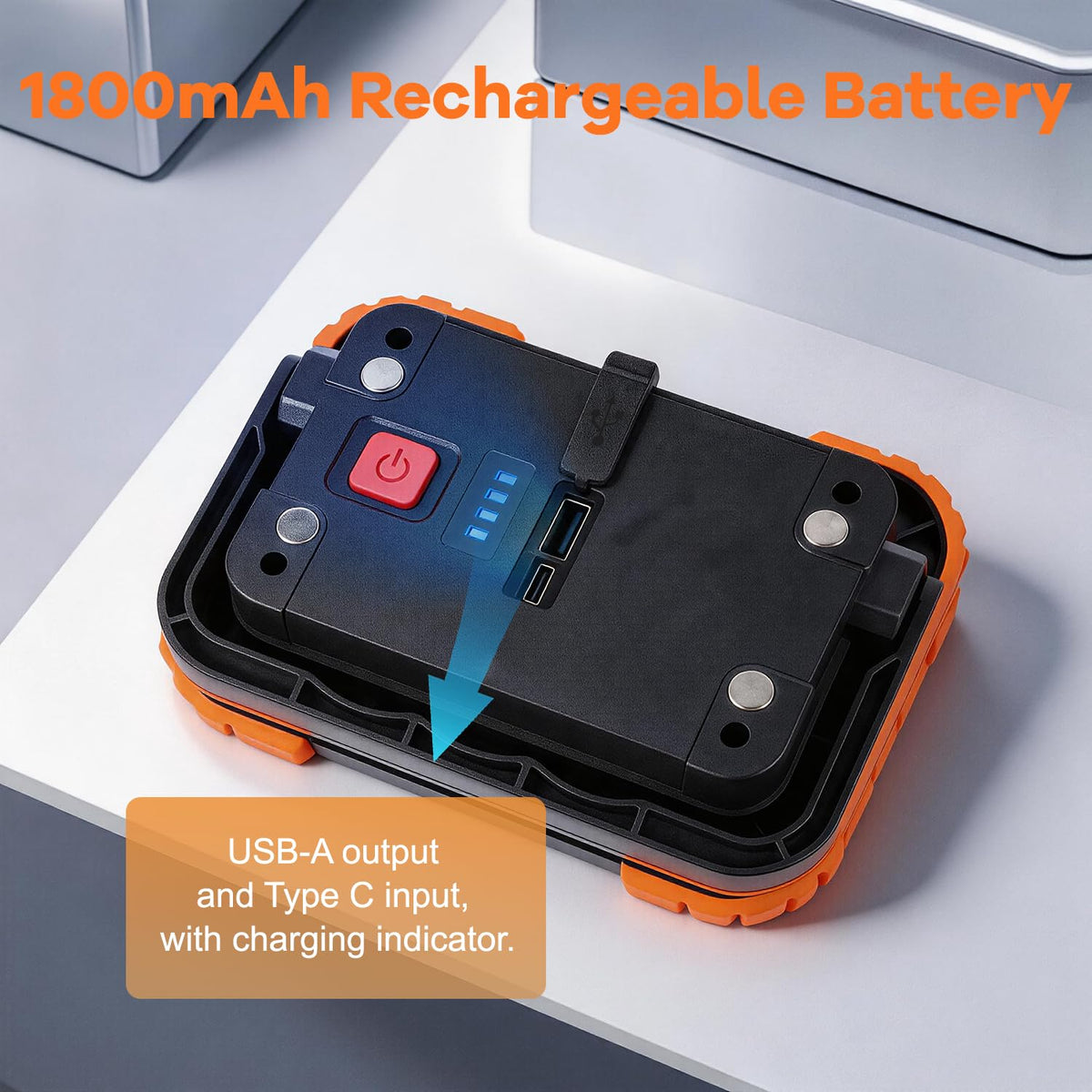 8 Pack Rechargeable LED Work Light 500LM Magnetic Base R20891