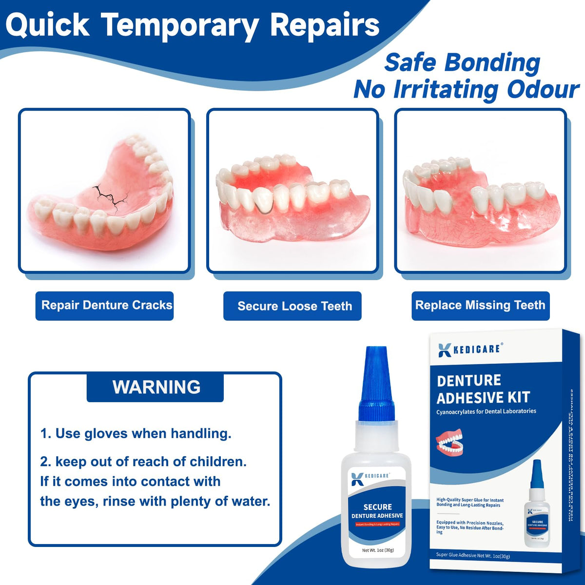 Denture Repair Glue Kit 1oz K7301