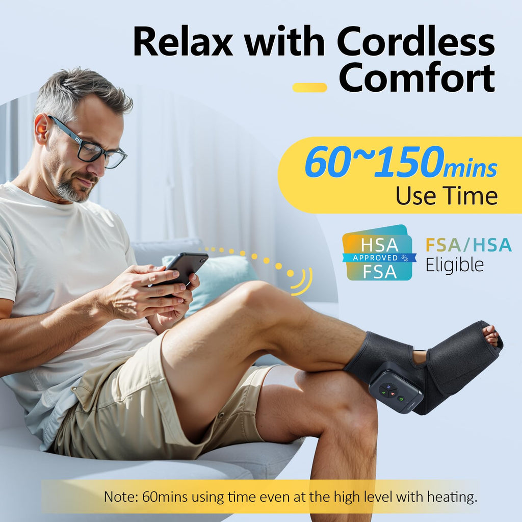 Portable Air Compression Foot Massager with Heat K61390