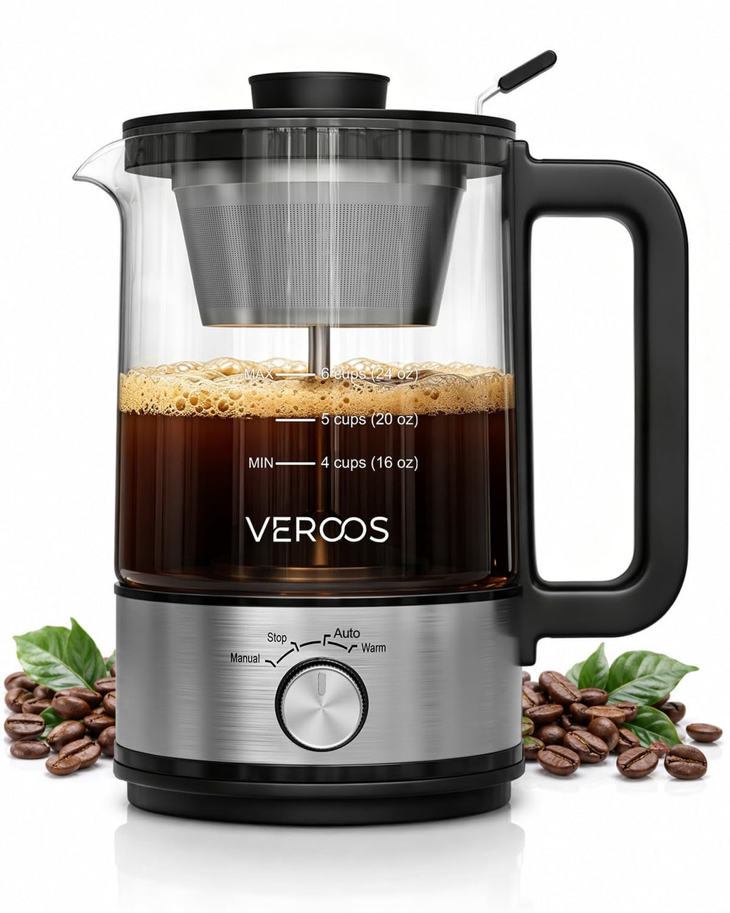 Electric 6-Cup Glass Percolator Coffee Pot Q745