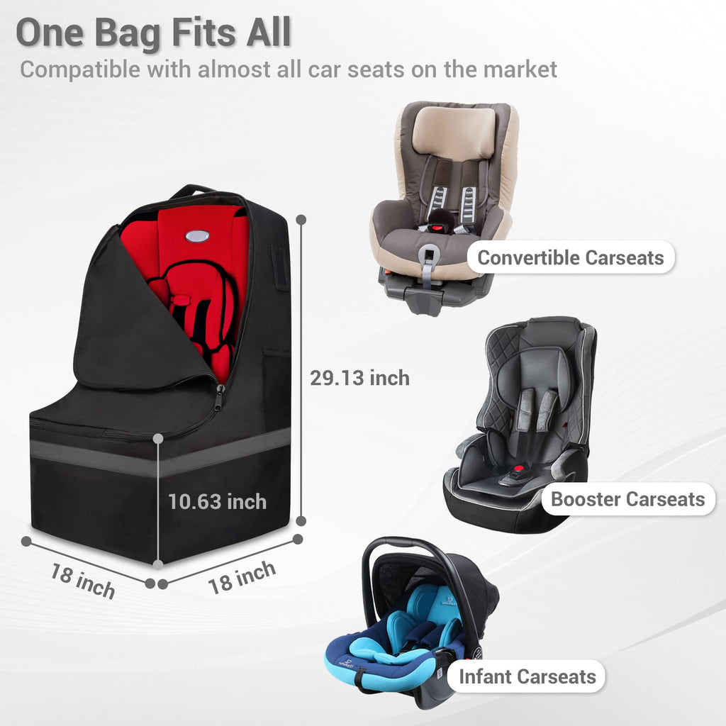 Padded Gray Car Seat Travel Bag X8855