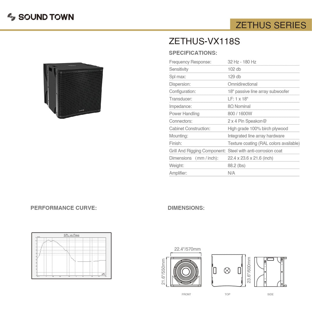 18” 1600W Line Array Subwoofer C71308