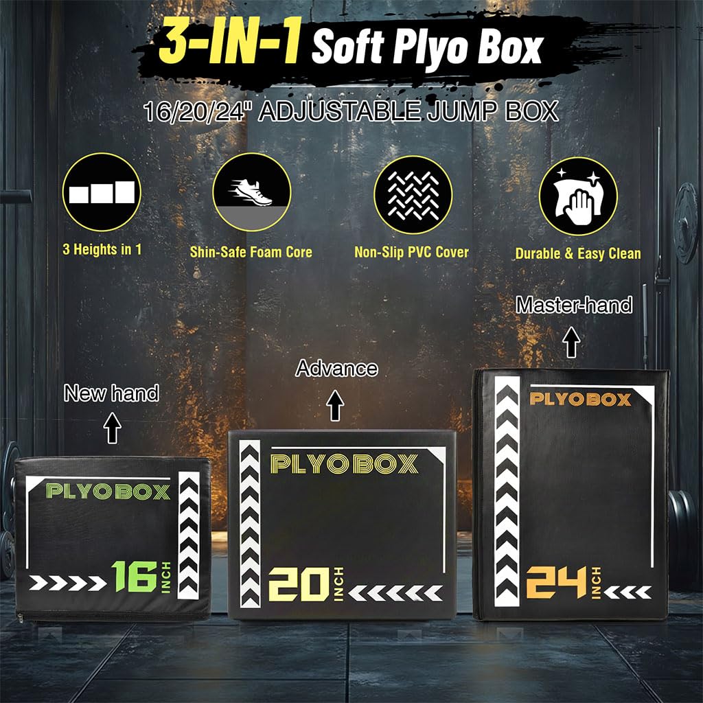 3-in-1 Foam Plyo Box with Non-Slip Cover H632335