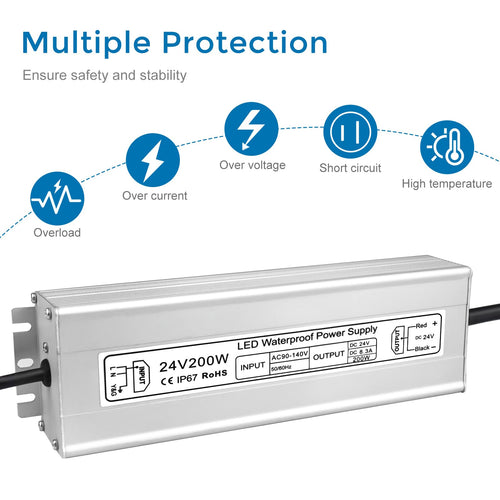 200W 24V IP67 Waterproof LED Driver V1768