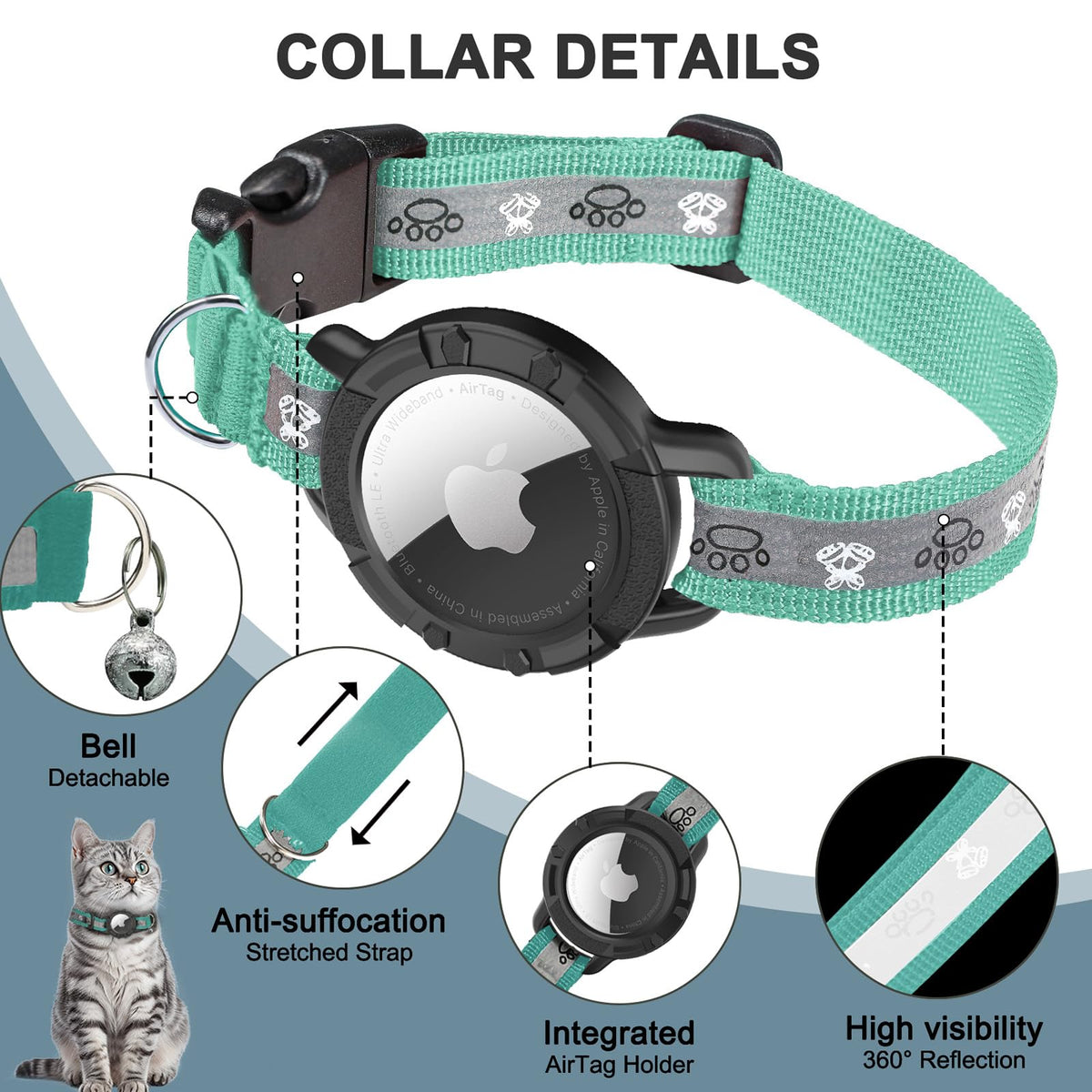 Reflective AirTag Cat Collar G85489