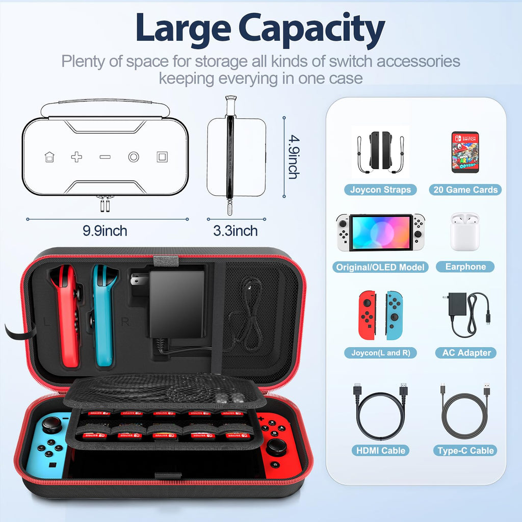Switch OLED Carrying Case with 20 Games N650466