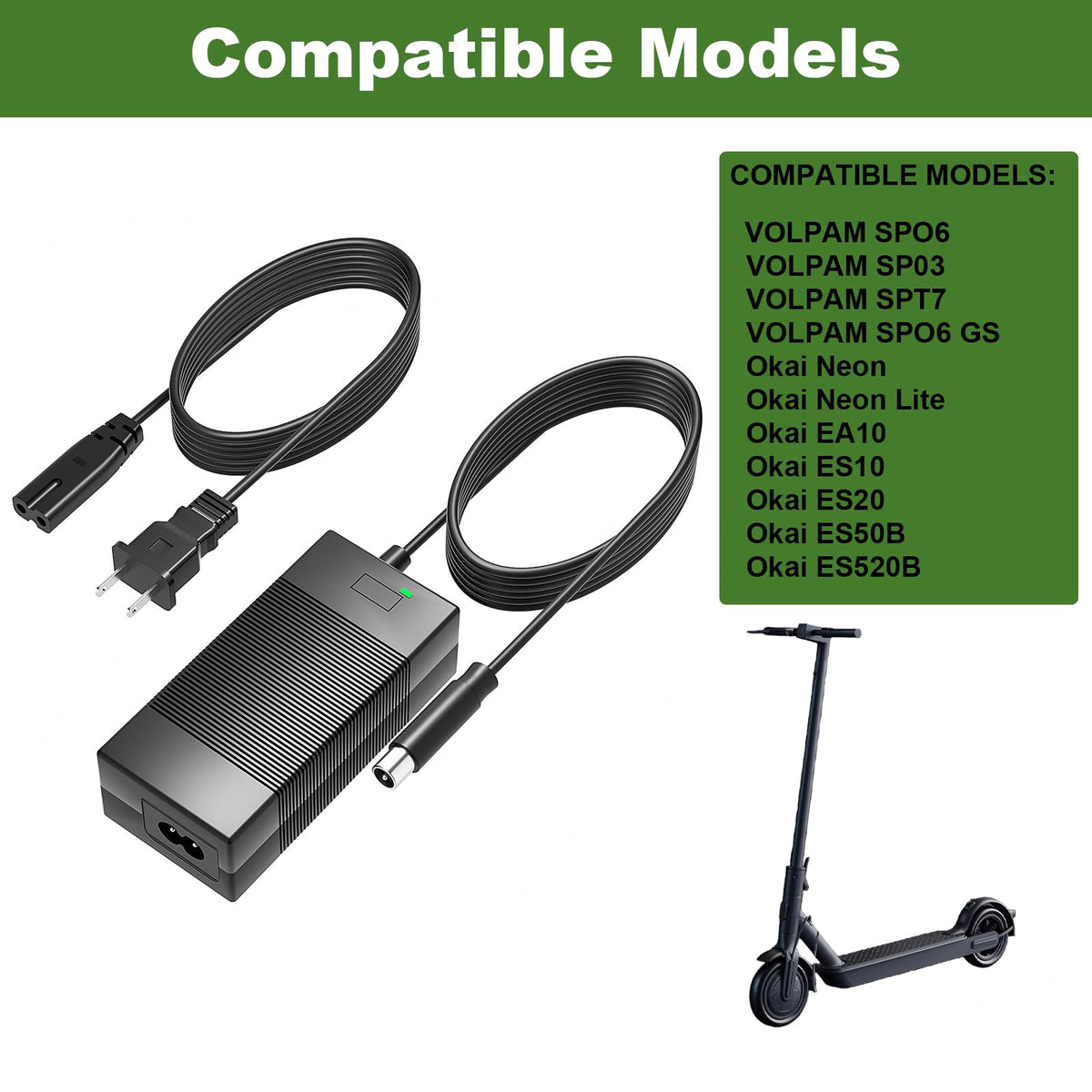 42V 2A Battery Charger Power Adapter Cord T898274