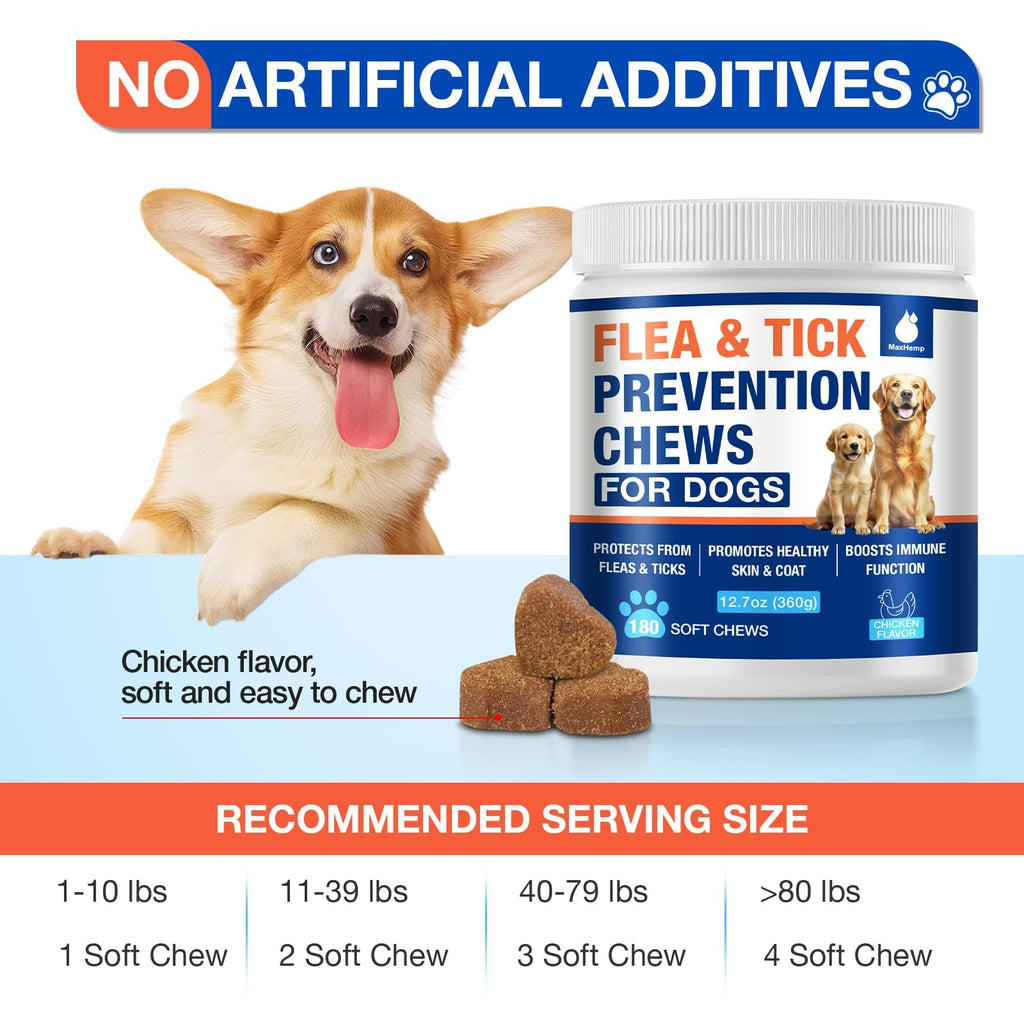 Natural Flea and Tick Prevention for Dogs Chewables Z637075