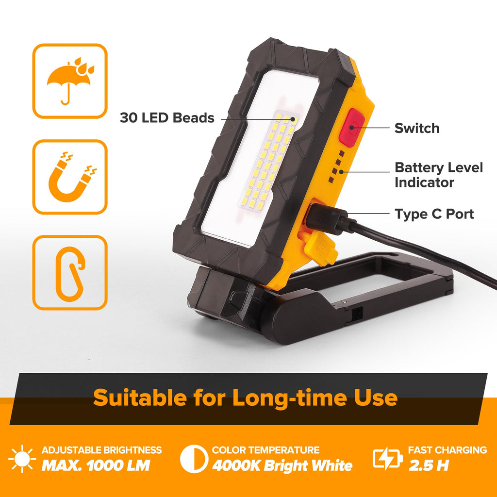 1000 Lumens LED Rechargeable Magnetic Work Light R132