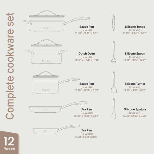 12-Piece Nonstick Ceramic Cookware Set T9714