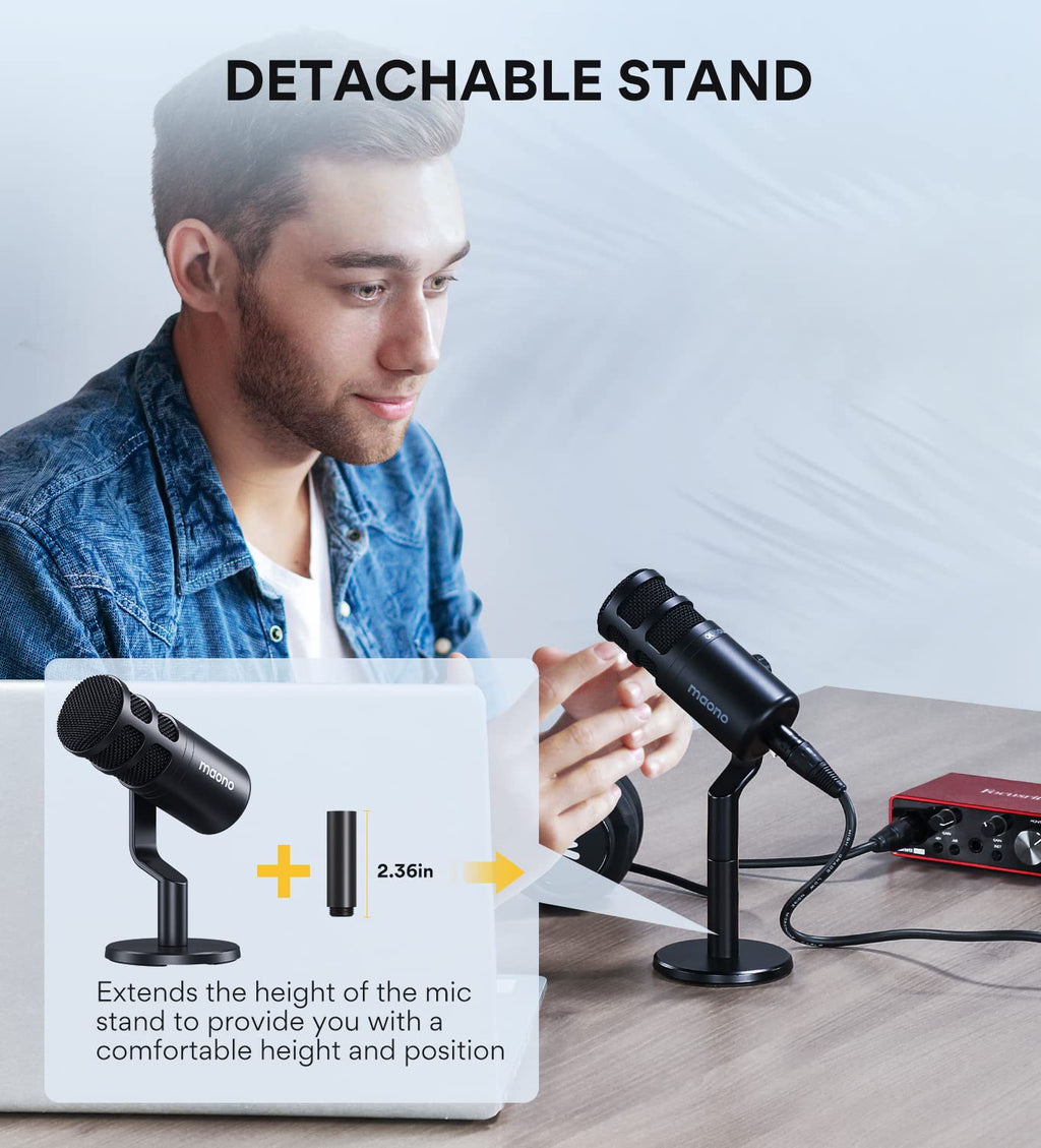 XLR Podcast Microphone, Cardioid Dynamic Metal Desk Mic T2740