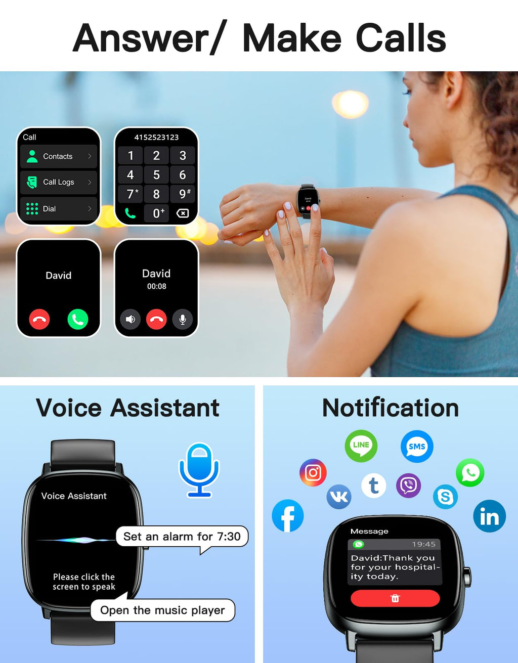 Smart Watch with GPS Black L174929