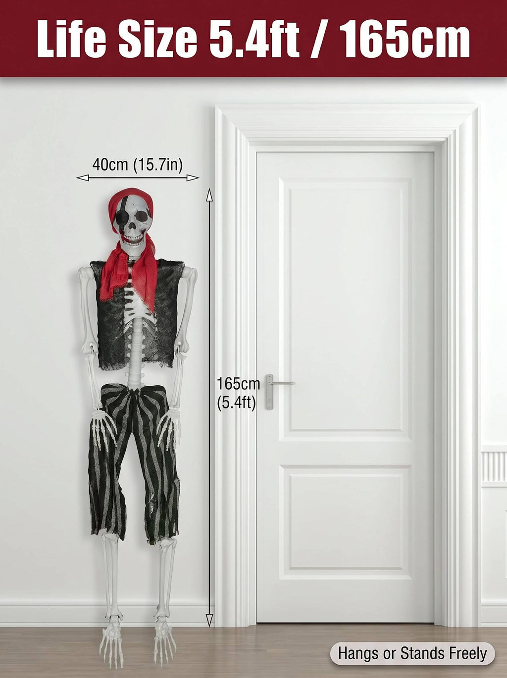 Life Size Pirate Skeleton Halloween Decoration R367