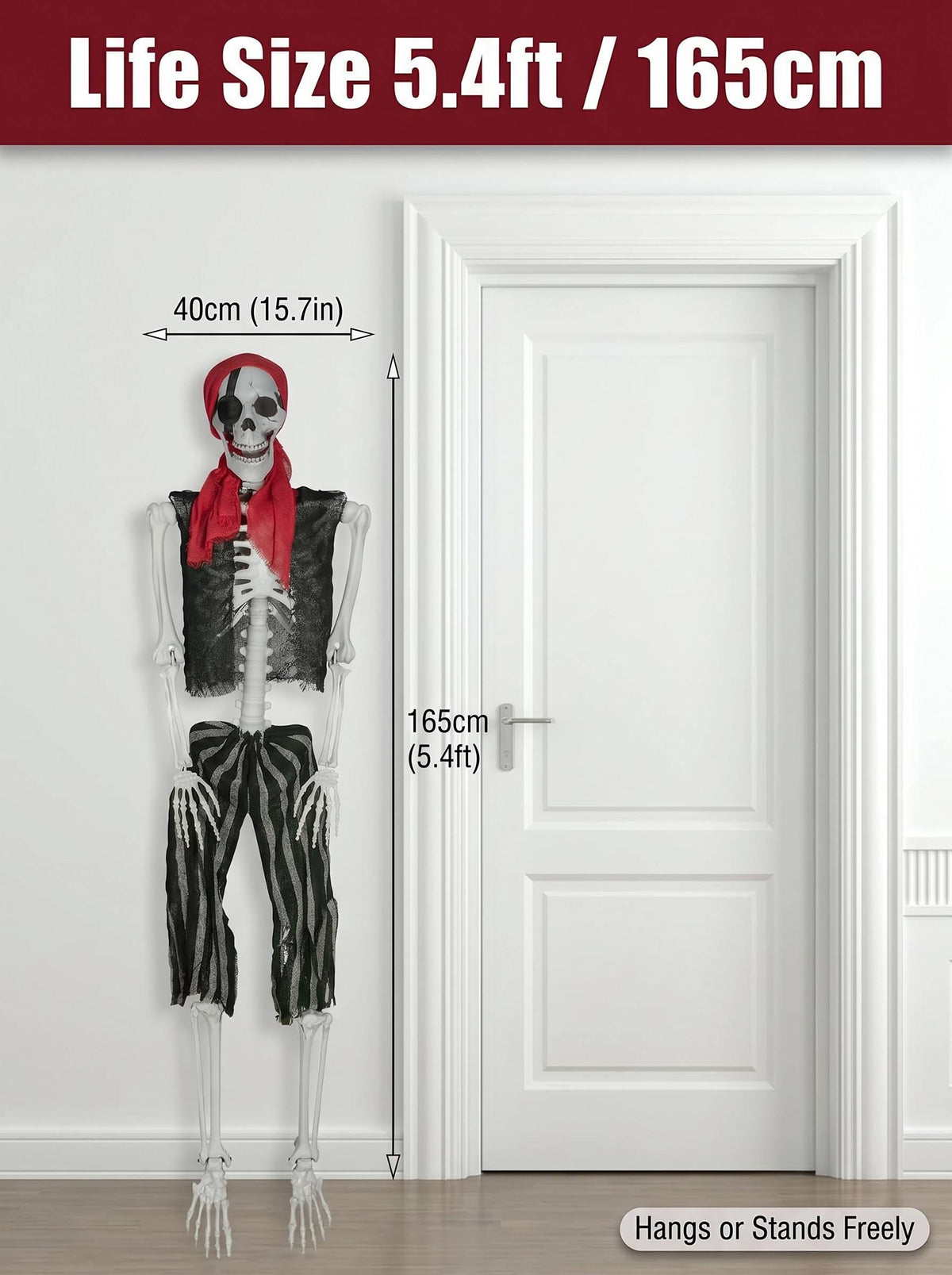 Life Size Pirate Skeleton Halloween Decoration R367