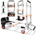Folding Hand Truck Dolly Cart with Wheels, 500lb Load, Silver Orange P392468