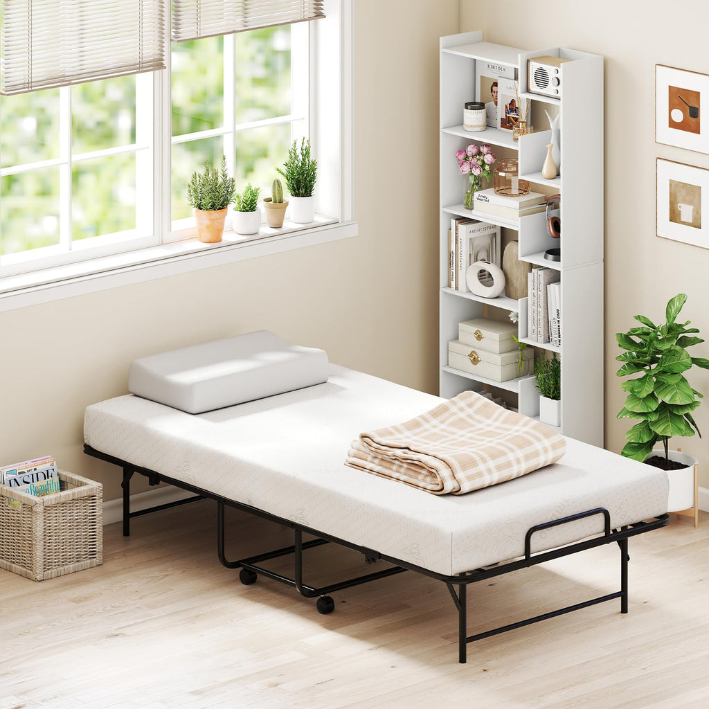 Twin Folding Bed Frame with Memory Foam Mattress F400144