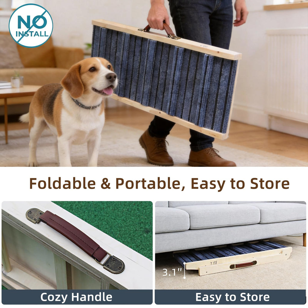 Foldable Wooden Dog Ramp 4 Adjustable Heights L23974