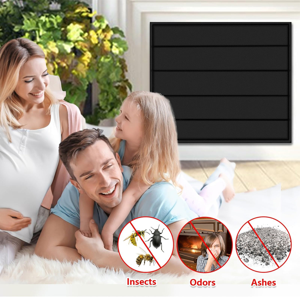 Magnetic Fireplace Cover 39"x32" Draft Stopper H217090