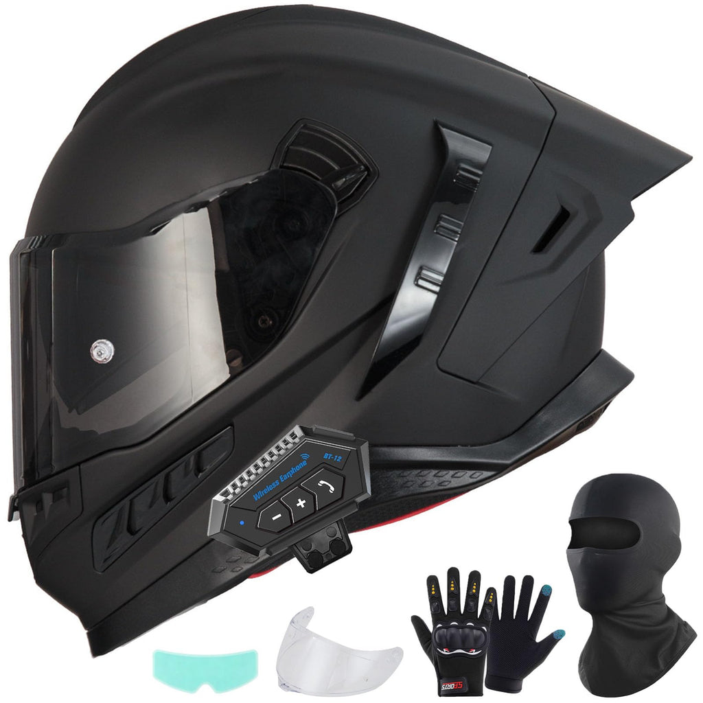 Full Face Motorcycle Helmet DOT Dual Sun Visor D96828