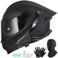 Full Face Motorcycle Helmet DOT Dual Sun Visor D96828