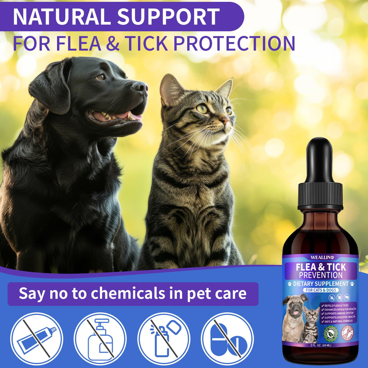 Flea and Tick Prevention Support with Multivitamin 60ml H30666