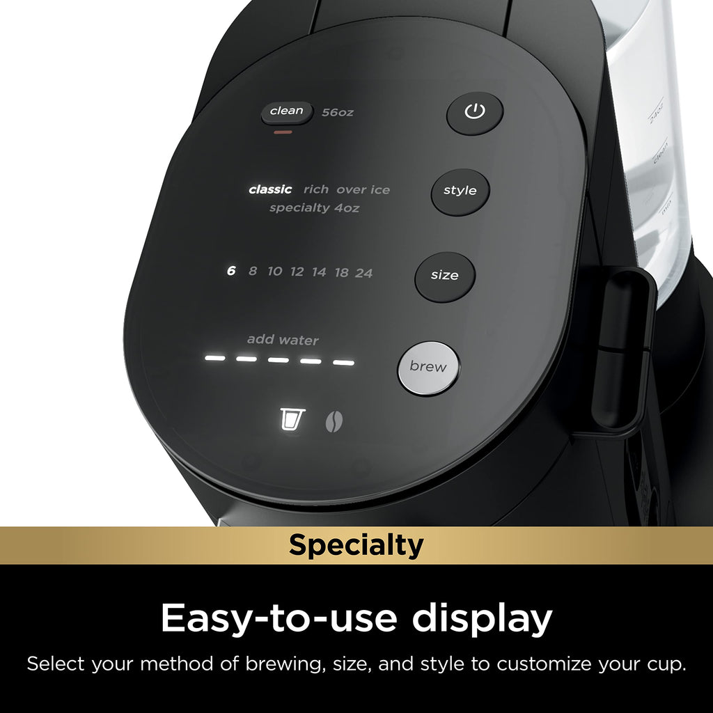 Single-Serve Coffee Maker with Milk Frother, Black I508