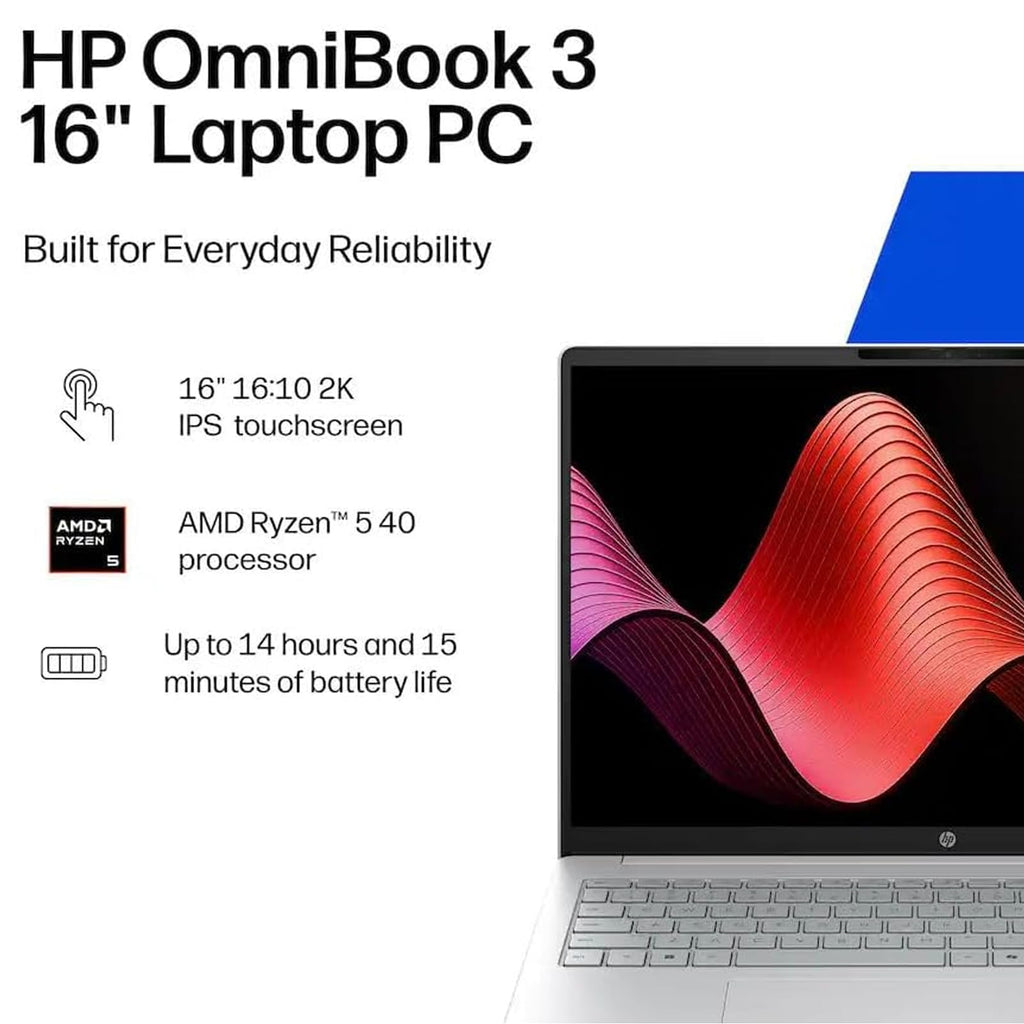 16" 2K Touchscreen Laptop AMD Ryzen 5 8GB RAM 512GB SSD Windows 11 X2163
