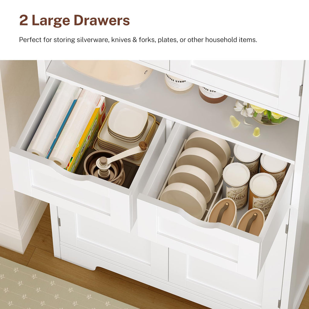 63.4"H Kitchen Pantry Cabinet with 4 Door Shelves F2252