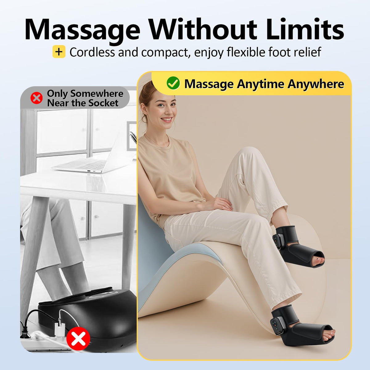 Portable Air Compression Foot Massager with Heat K61390