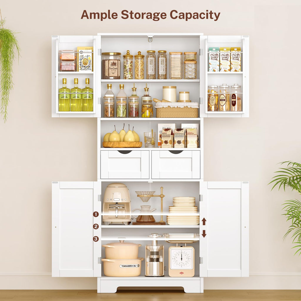 63.4"H Kitchen Pantry Cabinet with 4 Door Shelves F2252