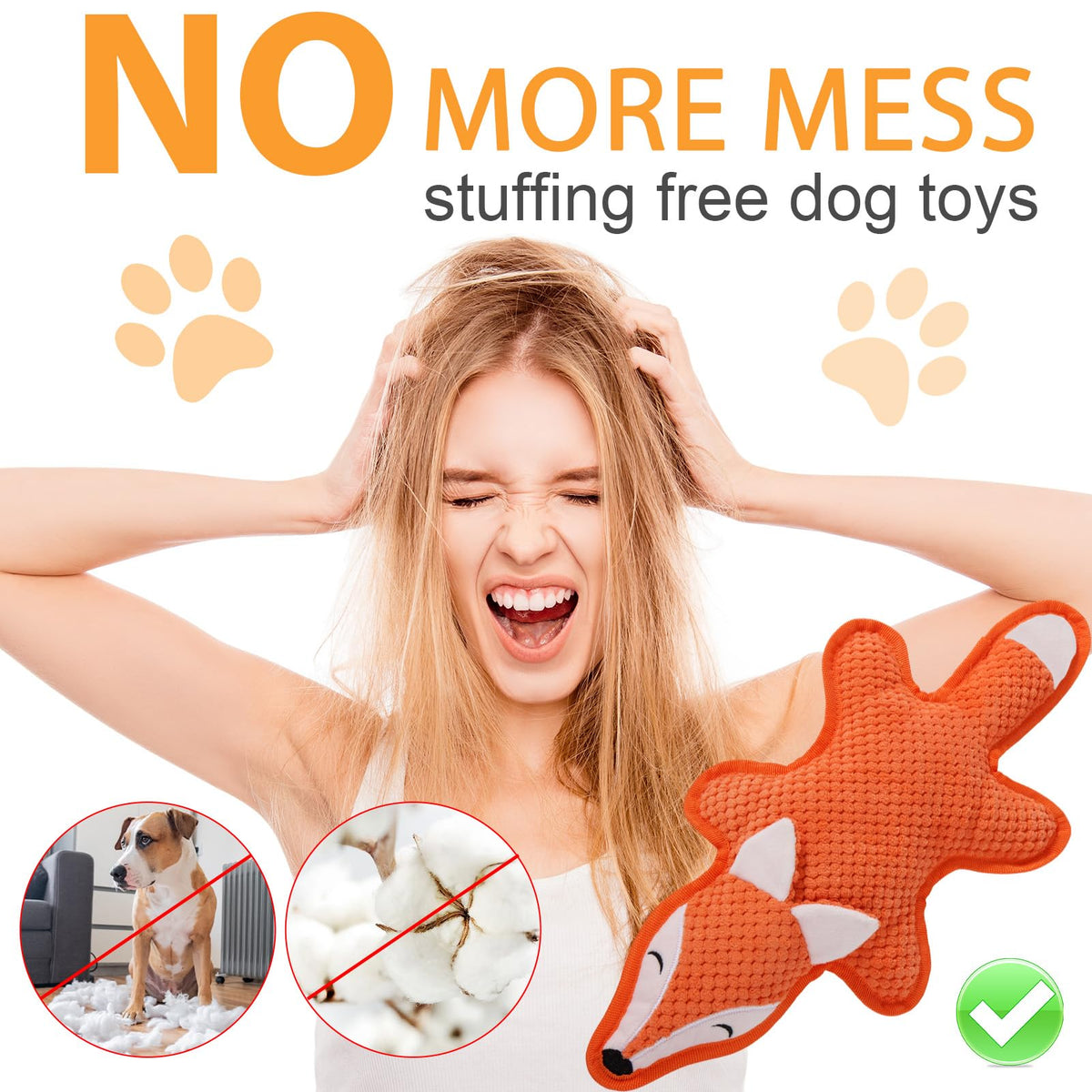 5 Pack Squeaky Plush Dog Toys with Crinkle Paper D36111