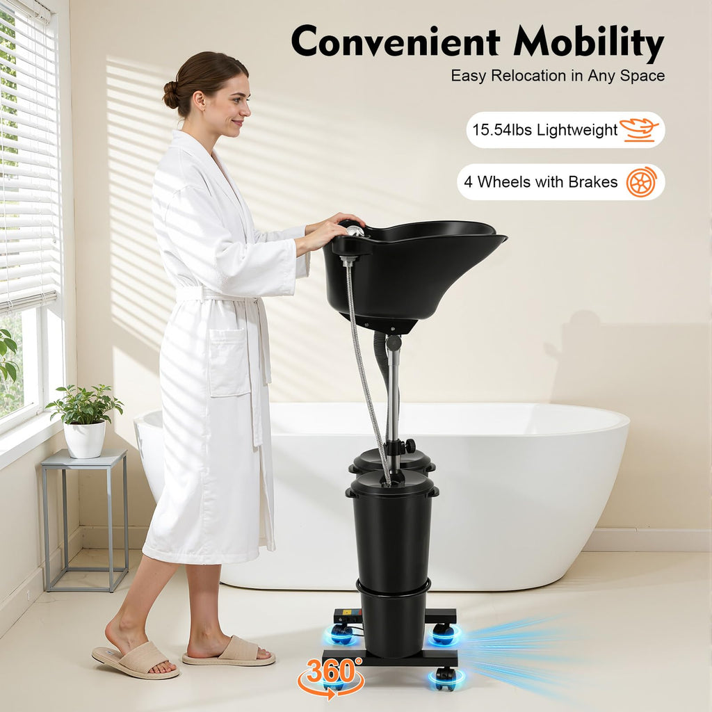 Portable Height Adjustable Shampoo Bowl with Electric Pump T66645
