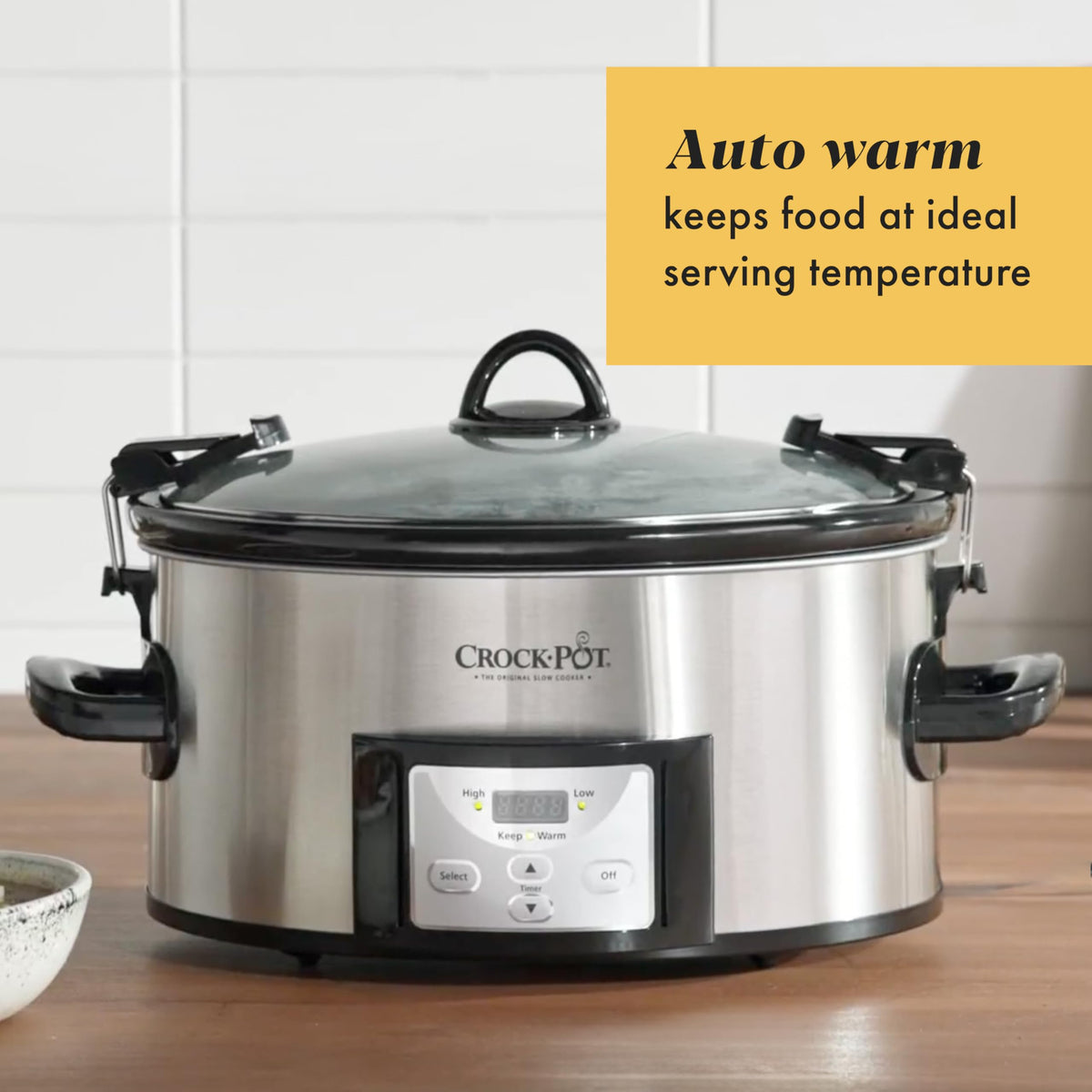 6 Quart Programmable Slow Cooker with Digital Timer Stainless Steel X986