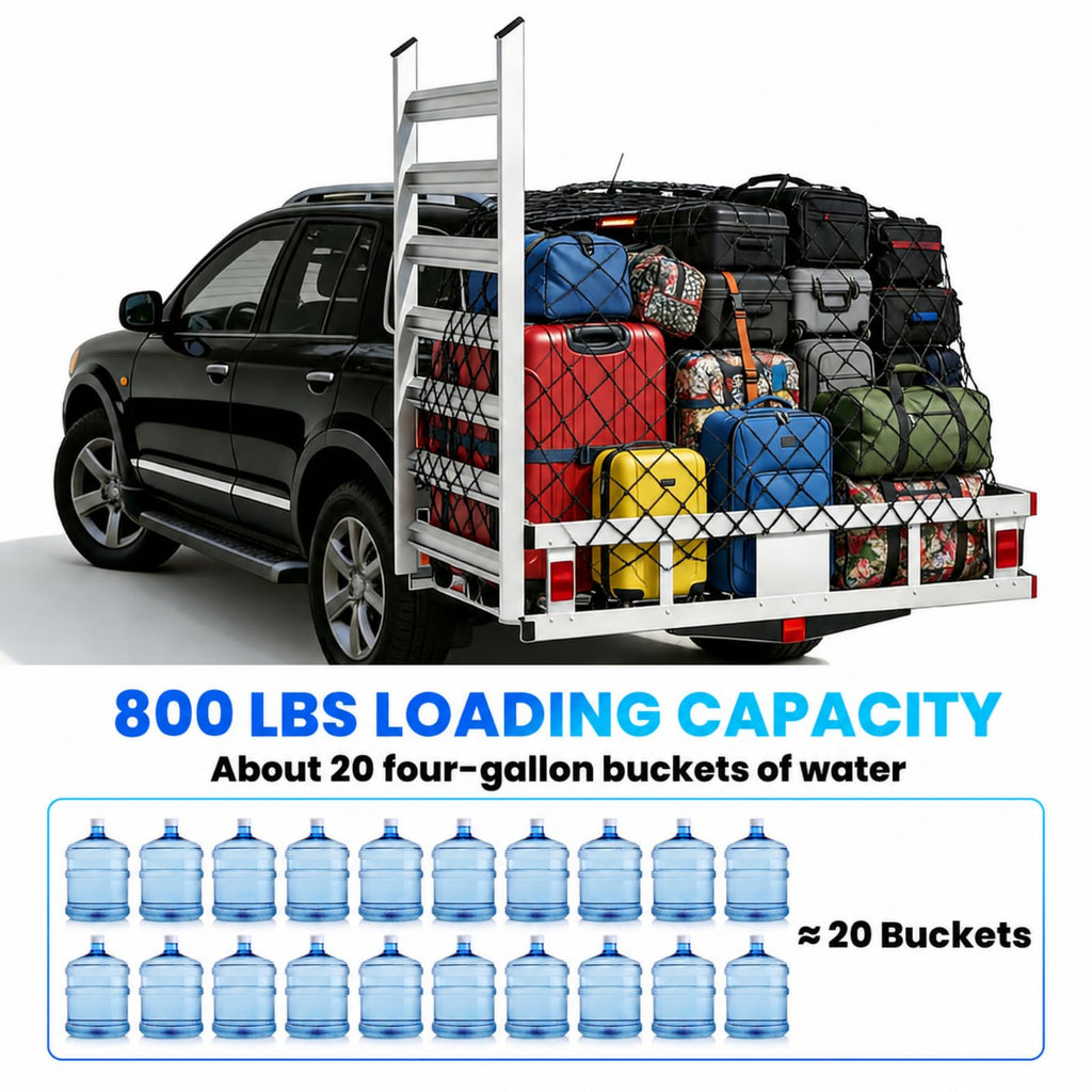 52"x31"x10" Aluminum Hitch Cargo Carrier with Ramp R65258