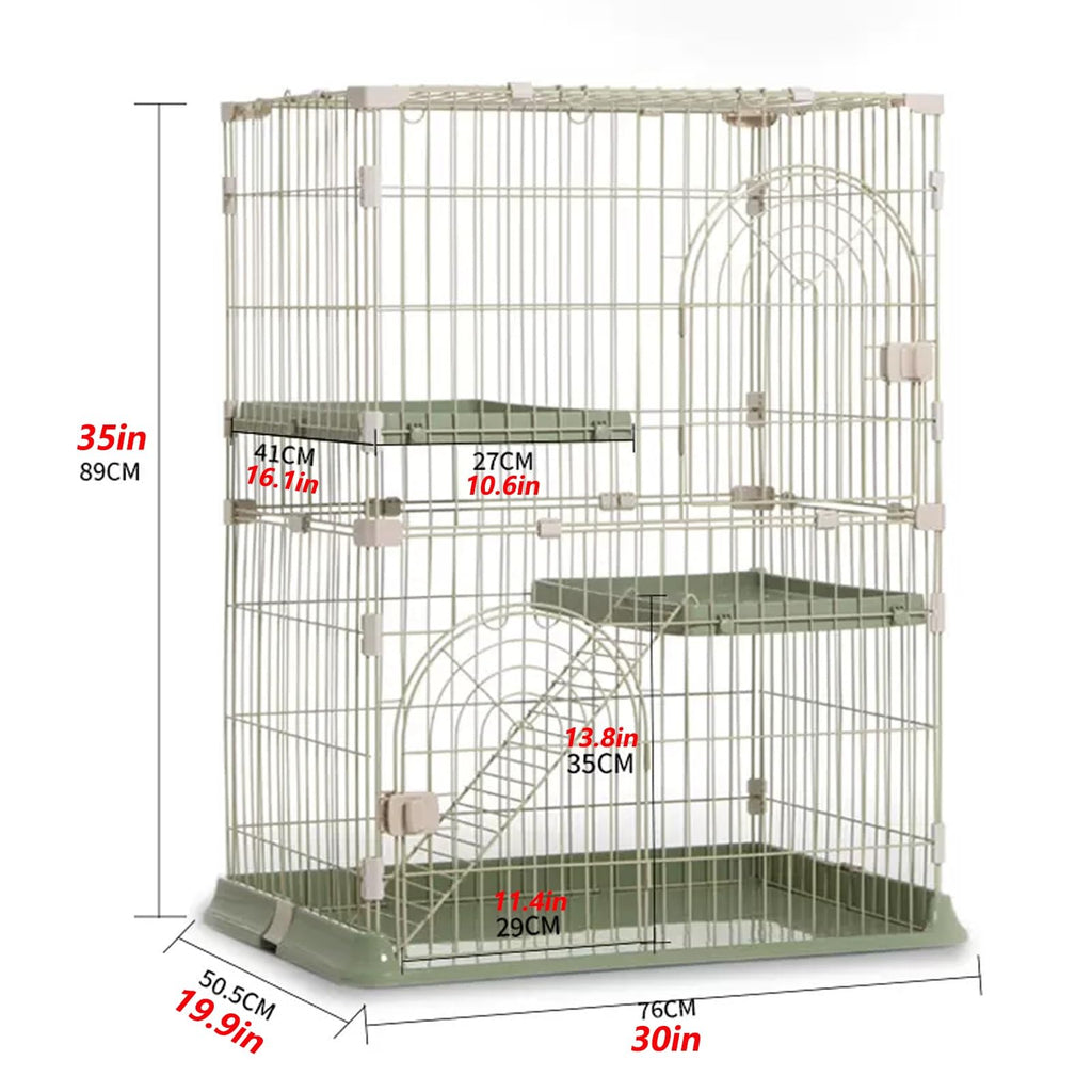 3/4-Tier Cat Cage Playpen with Hammock C919