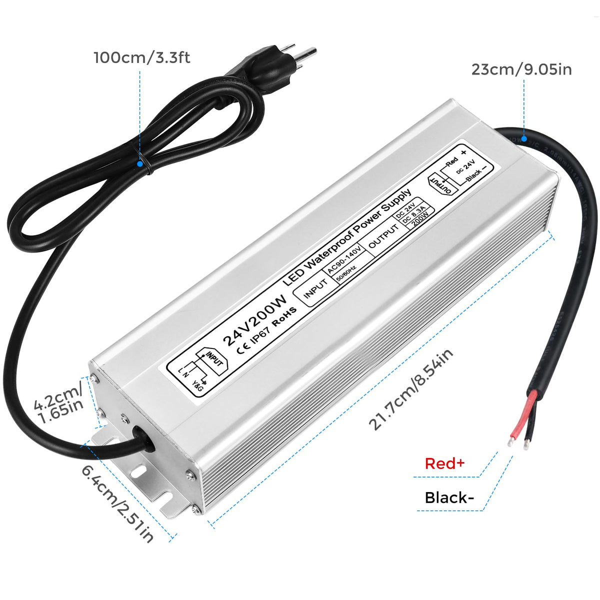 200W 24V IP67 Waterproof LED Driver V1768